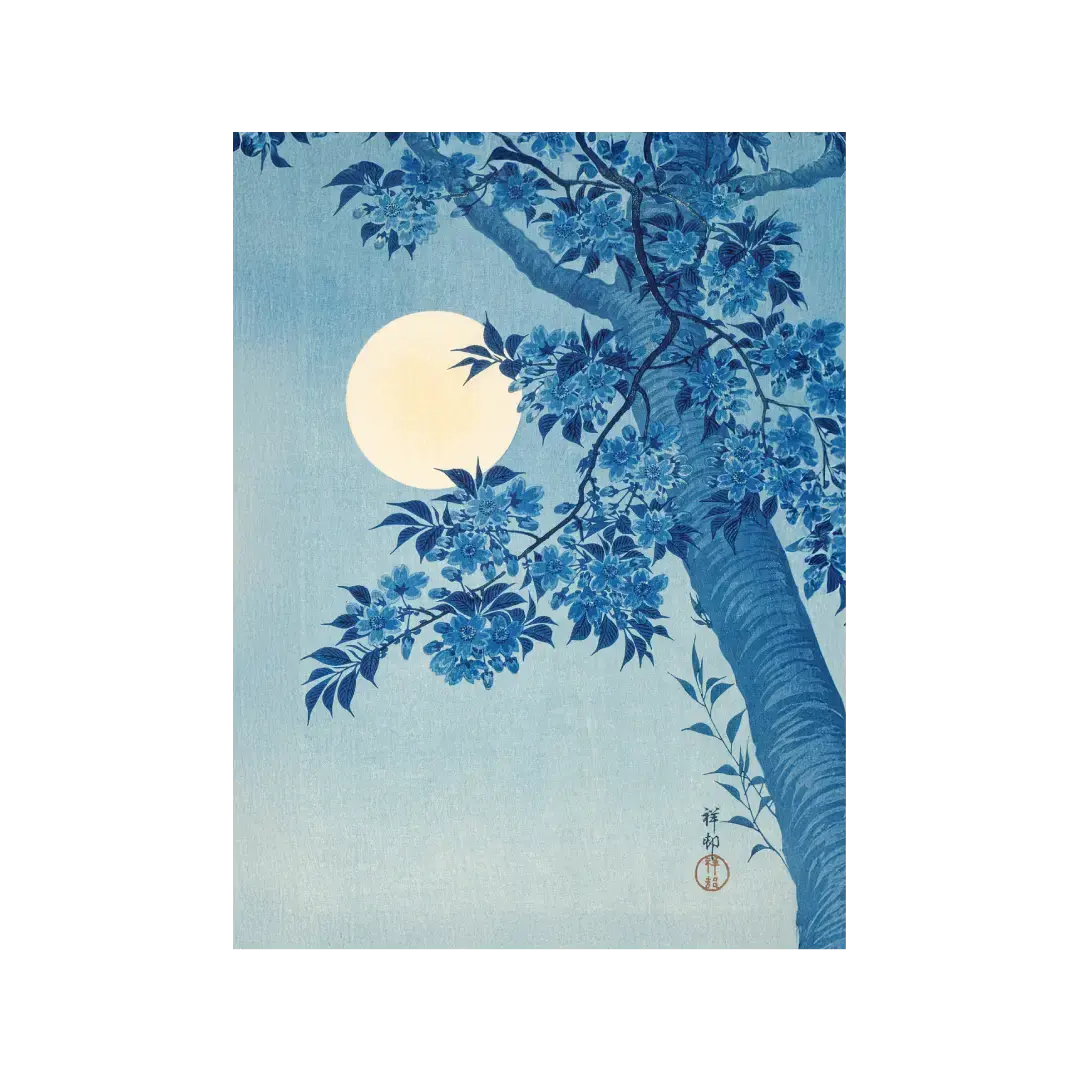 Blossoming Cherry on a Moonlit Night Artelo