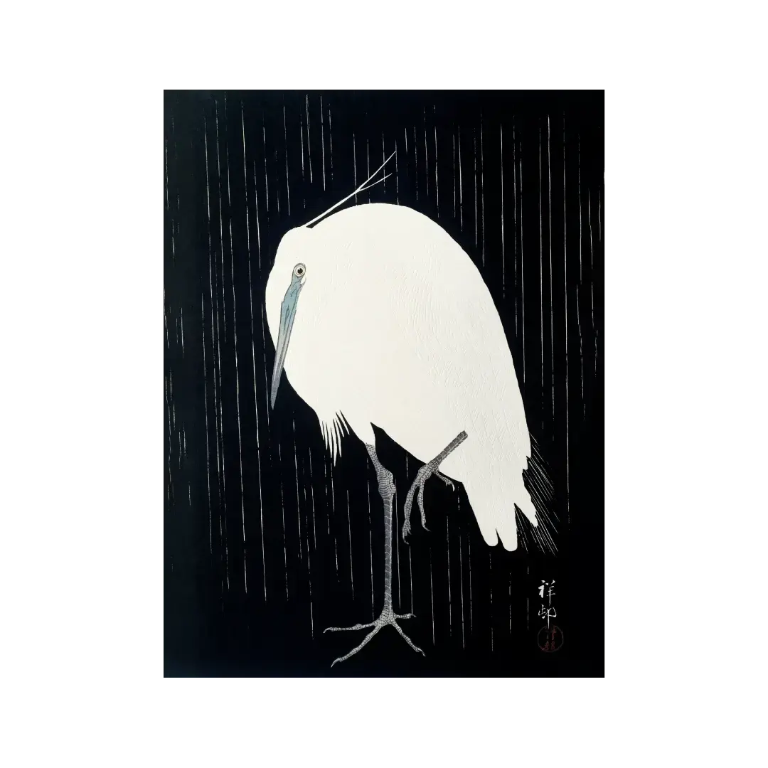 Egret in the Rain Artelo
