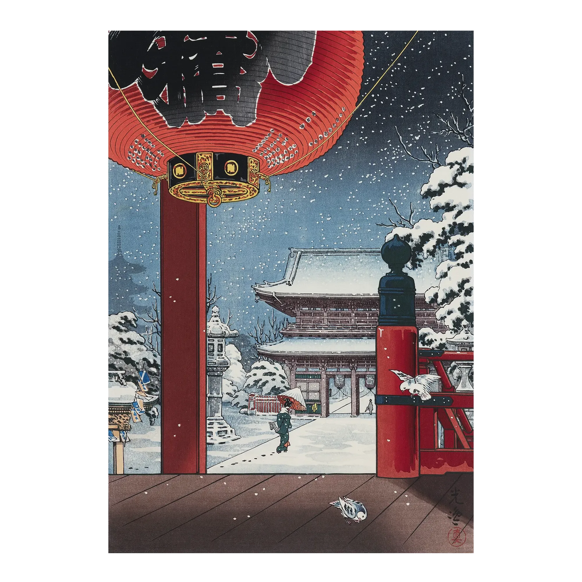 Winter Snow at Asakusa Kannon Temple - House of Koyomi